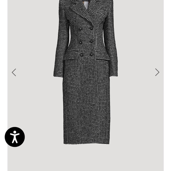 ISO- Dolce & Gabbana double breasted houndstooth coat with leopard lining - Picture 2 of 2